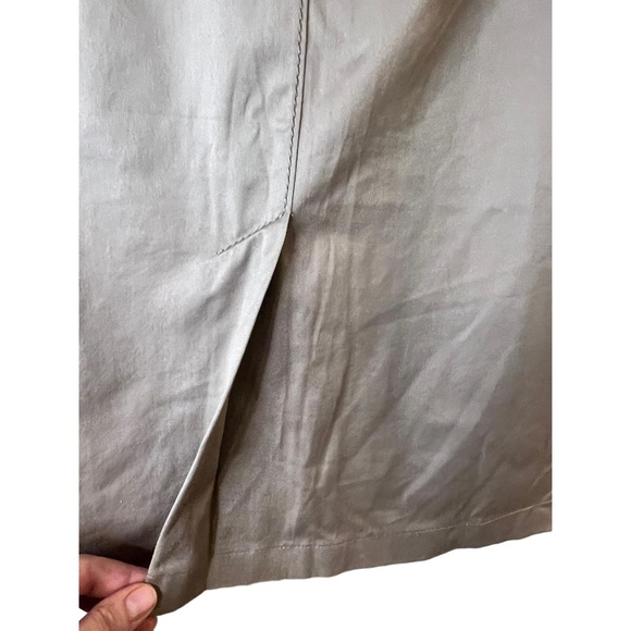 Akris Punto Khaki Front Pleat Knee Length Cotton Blend Skirt Womens Size Small - Picture 2 of 10